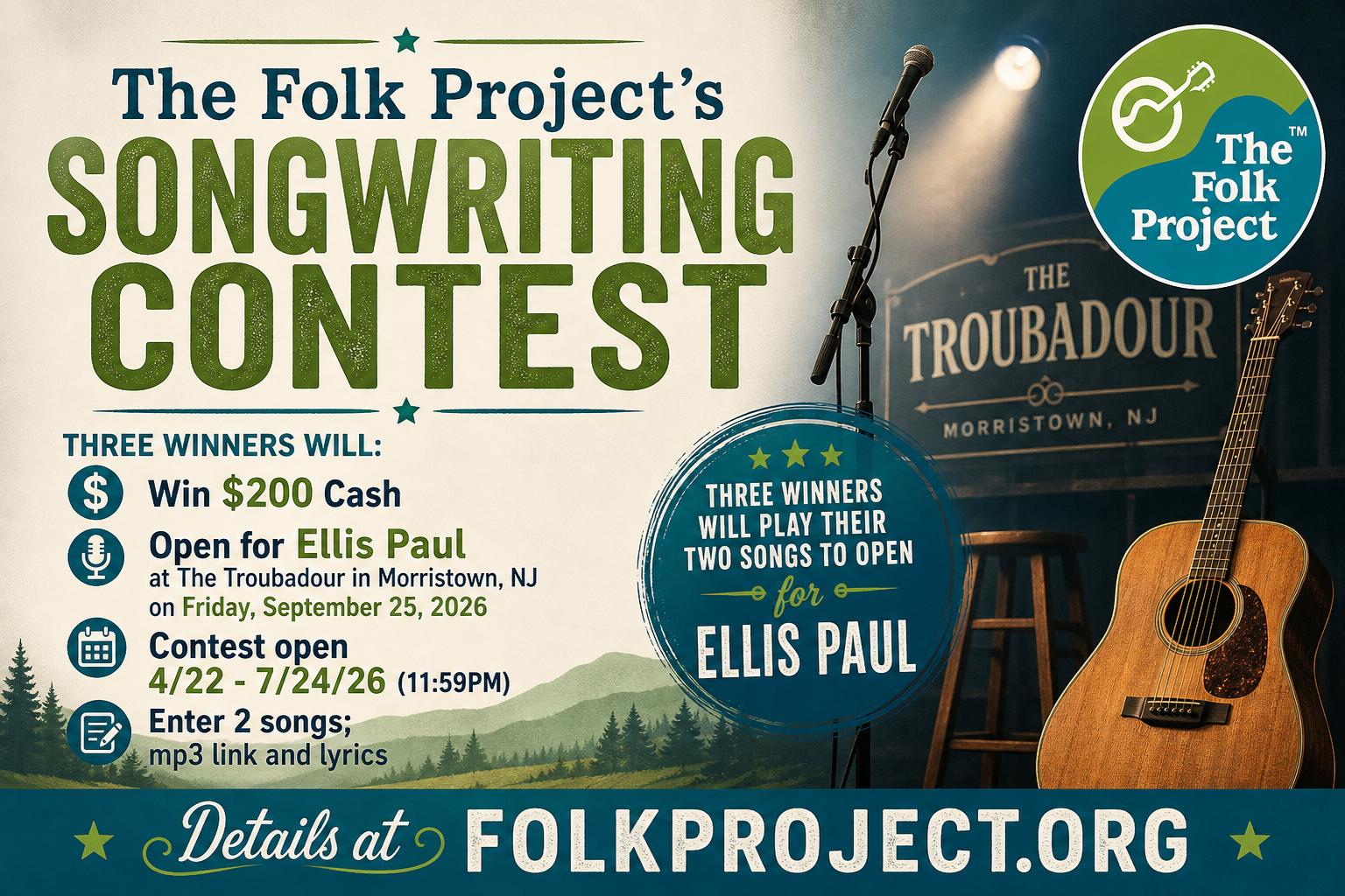 Photo of The Folk Project's 2026 Songwriting Contest